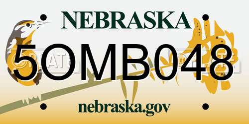 5OMB048 Nebraska License Plate