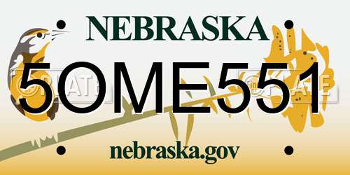 5OME551 Nebraska License Plate
