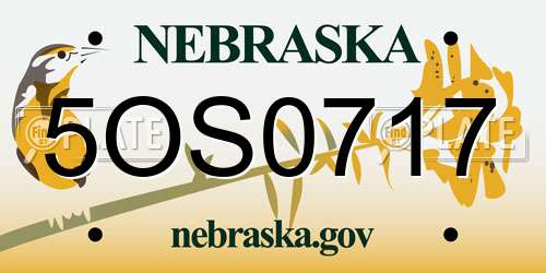 5OS0717 Nebraska License Plate