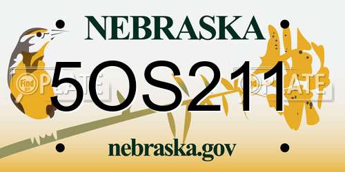 5OS211 Nebraska License Plate