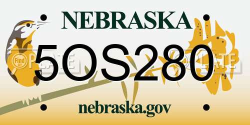 5OS280 Nebraska License Plate