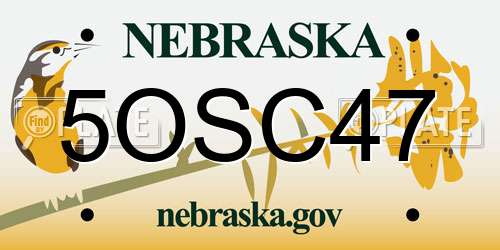 5OSC47 Nebraska License Plate