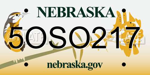 5OSO217 Nebraska License Plate