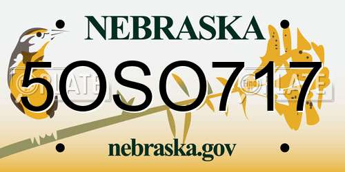 5OSO717 Nebraska License Plate
