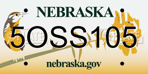 5OSS105 Nebraska License Plate