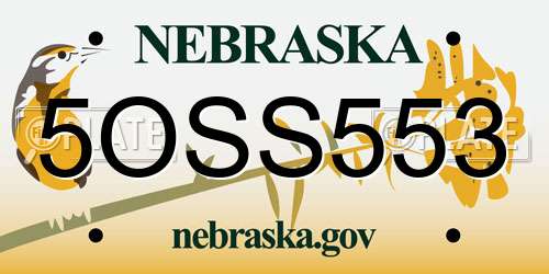 5OSS553 Nebraska License Plate