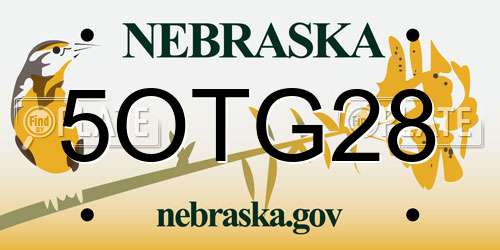 5OTG28 Nebraska License Plate