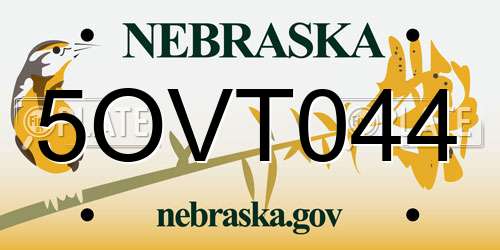5OVT044 Nebraska License Plate