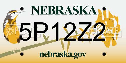 5P12Z2 Nebraska License Plate