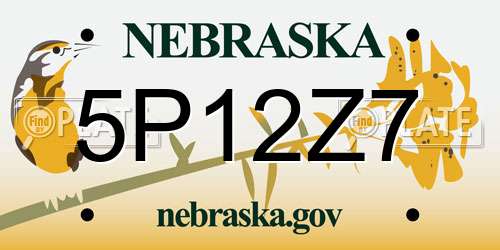 5P12Z7 Nebraska License Plate