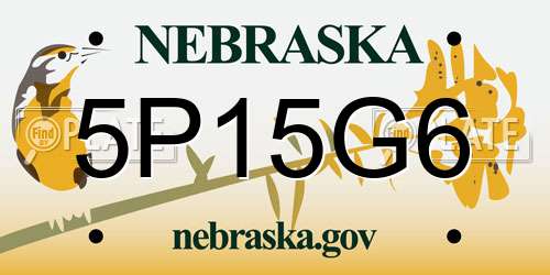 5P15G6 Nebraska License Plate