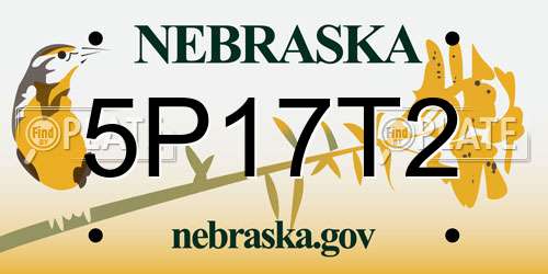 5P17T2 Nebraska License Plate