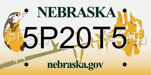 5P20T5 Nebraska License Plate