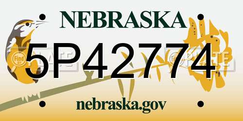 5P42774 Nebraska License Plate