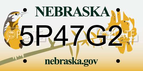 5P47G2 Nebraska License Plate