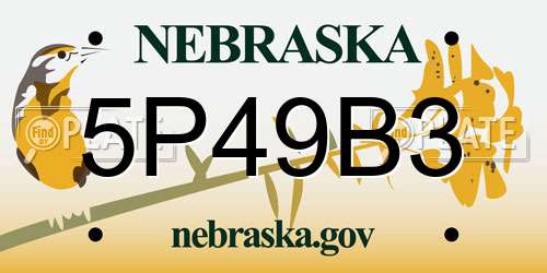 5P49B3 Nebraska License Plate