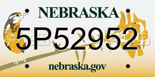 5P52952 Nebraska License Plate