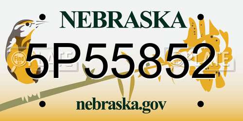 5P55852 Nebraska License Plate