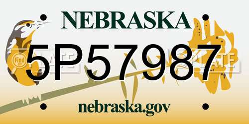 5P57987 Nebraska License Plate