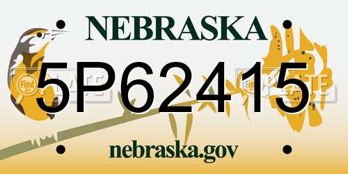 5P62415 Nebraska License Plate