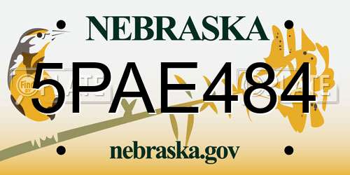 5PAE484 Nebraska License Plate