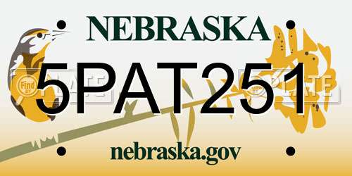 5PAT251 Nebraska License Plate