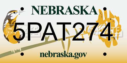5PAT274 Nebraska License Plate