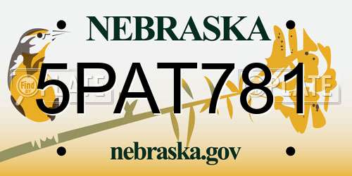 5PAT781 Nebraska License Plate