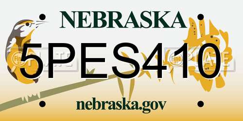 5PES410 Nebraska License Plate