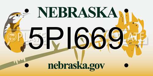 5PI669 Nebraska License Plate