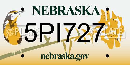 5PI727 Nebraska License Plate
