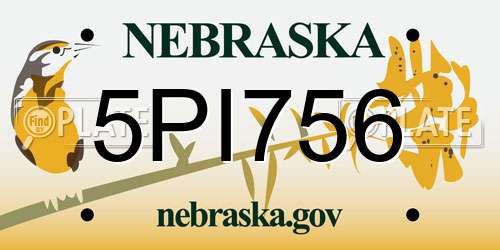 5PI756 Nebraska License Plate