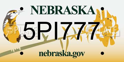 5PI777 Nebraska License Plate