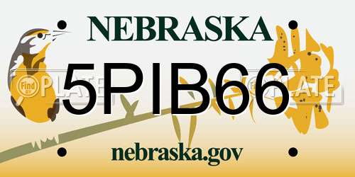 5PIB66 Nebraska License Plate