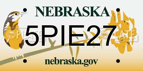 5PIE27 Nebraska License Plate