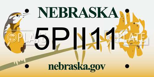 5PII11 Nebraska License Plate