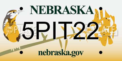 5PIT22 Nebraska License Plate