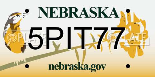 5PIT77 Nebraska License Plate