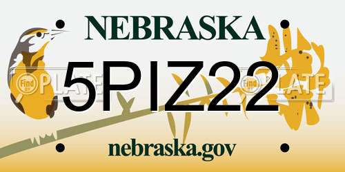 5PIZ22 Nebraska License Plate