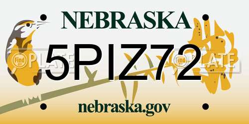 5PIZ72 Nebraska License Plate
