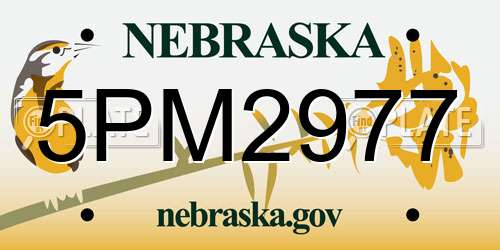 5PM2977 Nebraska License Plate