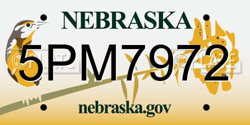 5PM7972 Nebraska License Plate