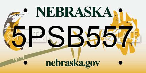 5PSB557 Nebraska License Plate