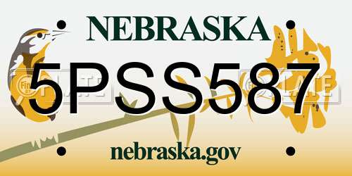5PSS587 Nebraska License Plate