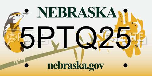 5PTQ25 Nebraska License Plate