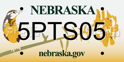 5PTS05 Nebraska License Plate