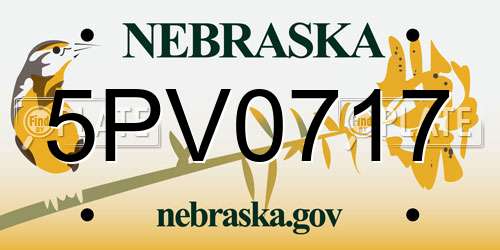 5PV0717 Nebraska License Plate