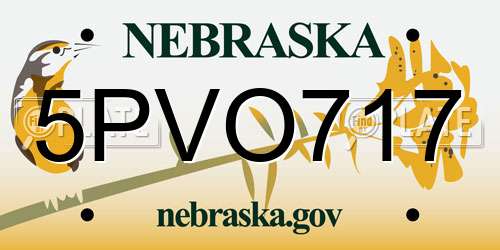 5PVO717 Nebraska License Plate