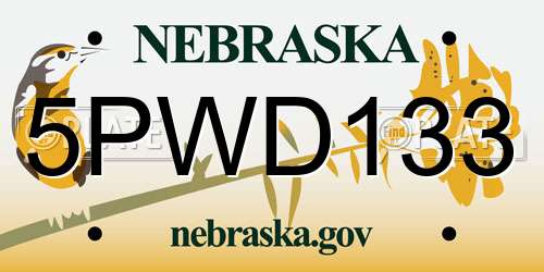 5PWD133 Nebraska License Plate