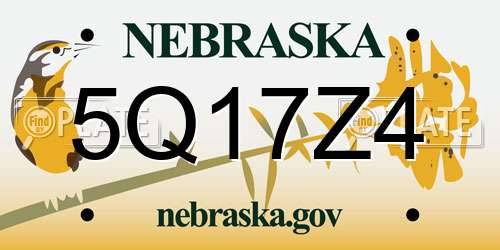 5Q17Z4 Nebraska License Plate